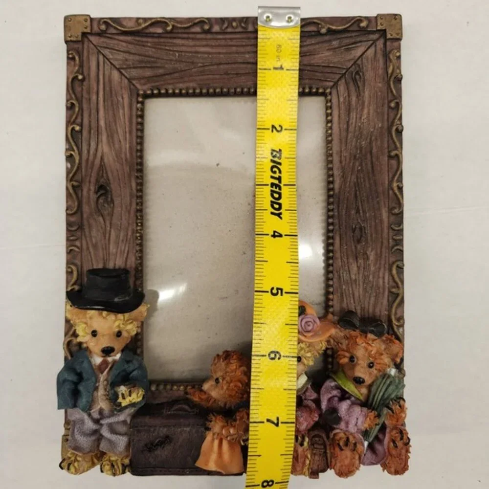 90s Teddy Bear Family Picture Frame Resin‎ Brown Home Decor Collectible